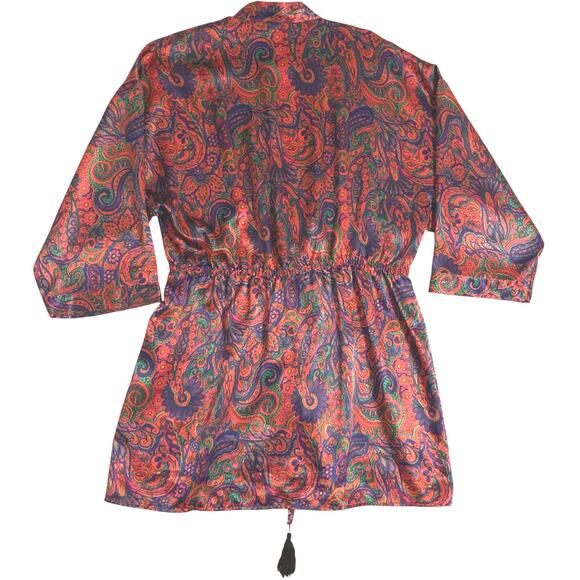 Victorias Secret Womens Gold Label Kimono Robe Medium to Large Vintage Paisley - Picture 8 of 10